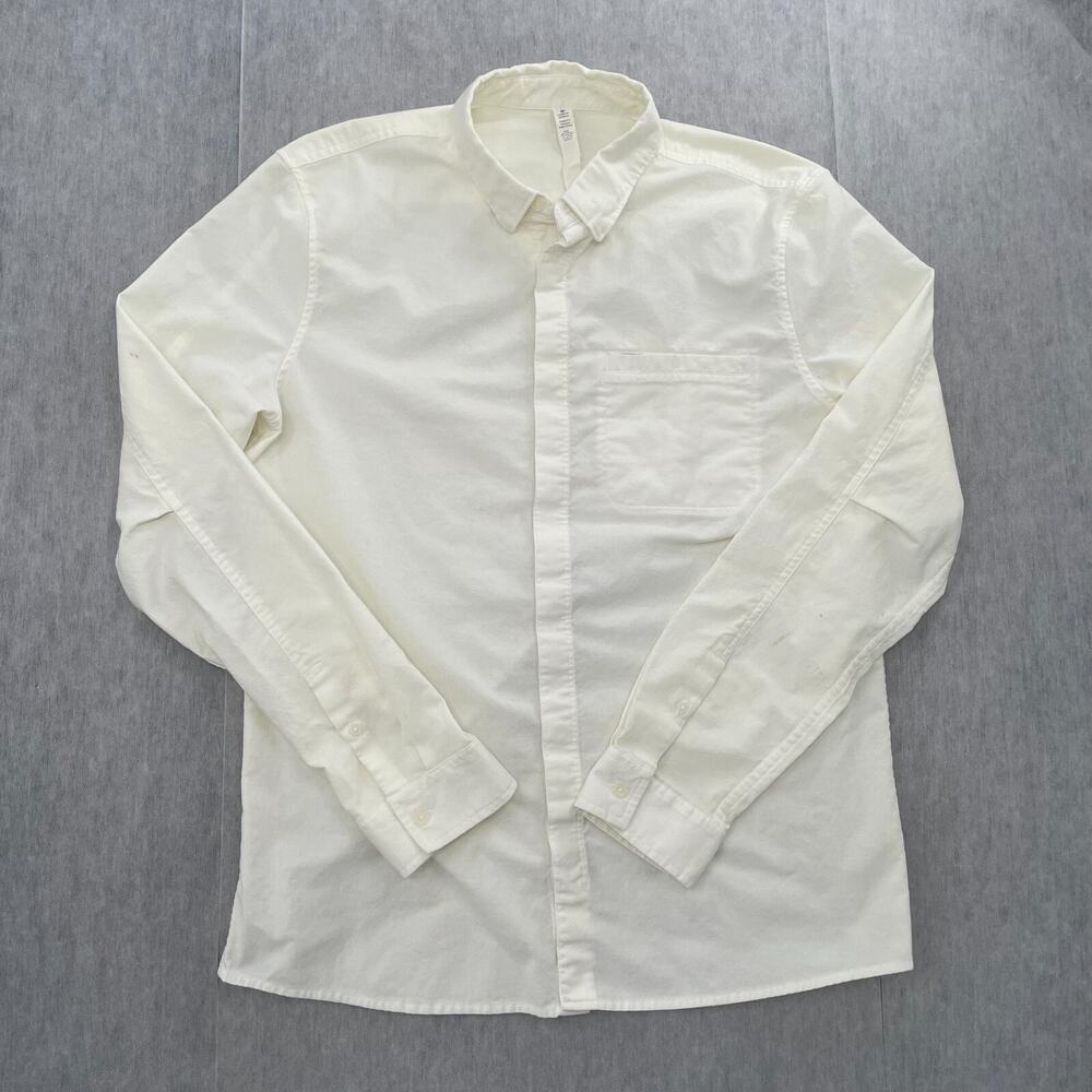 Lululemon Shirt Adult Large Yellow Commission Classic Button Up Long Sleeve Mens